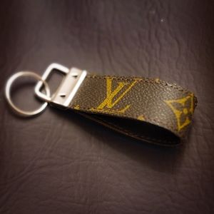 Louis Vuitton keychain, repurposed Louis Vuitton, upcycled Louis Vuitton
